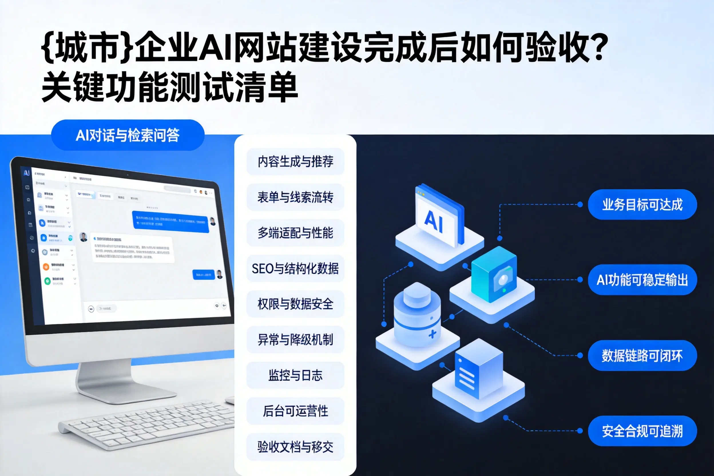 浙江企业AI网站建设完成后如何验收?关键功能测试清单