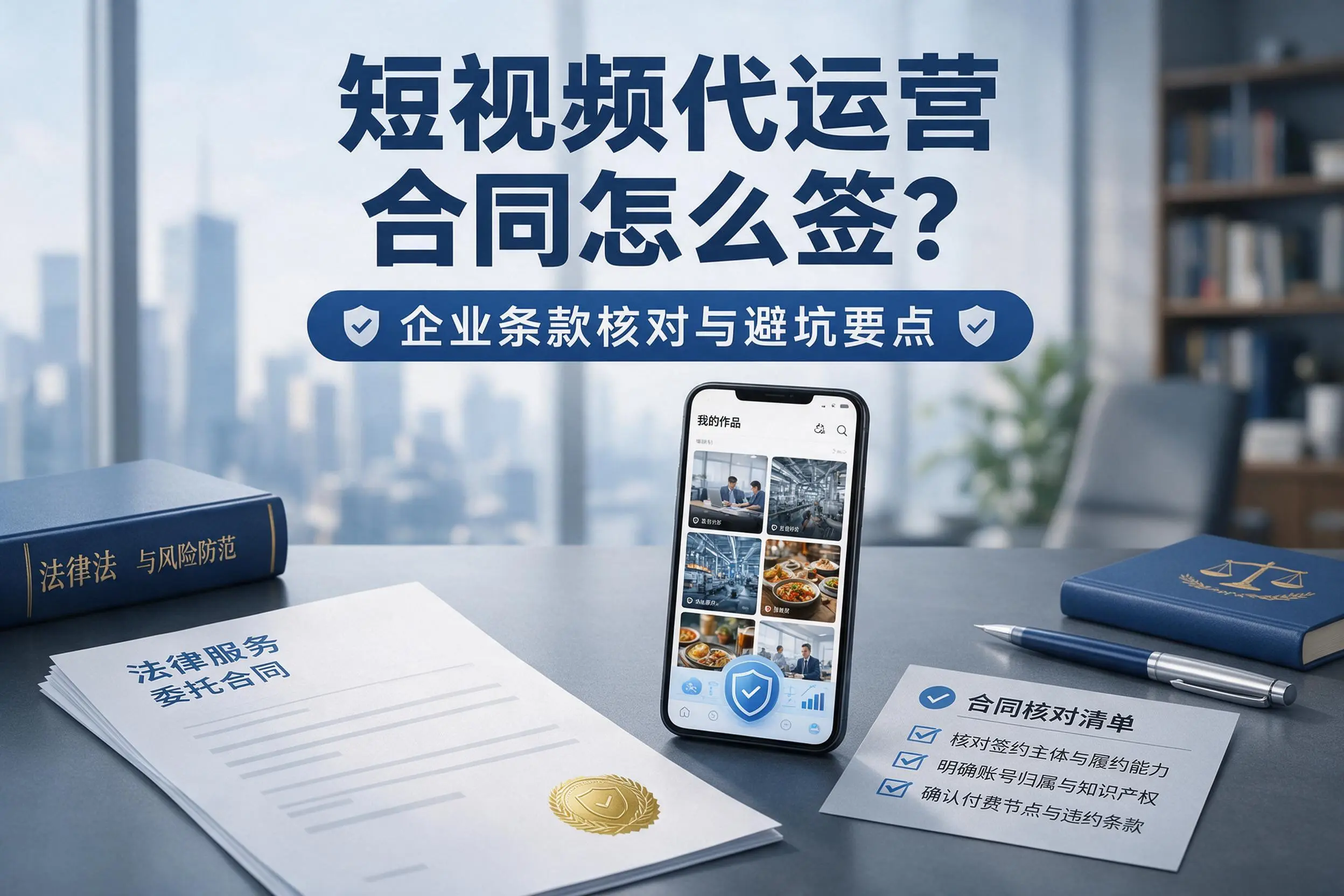短视频代运营合同怎么签？浙江企业条款核对与避坑要点