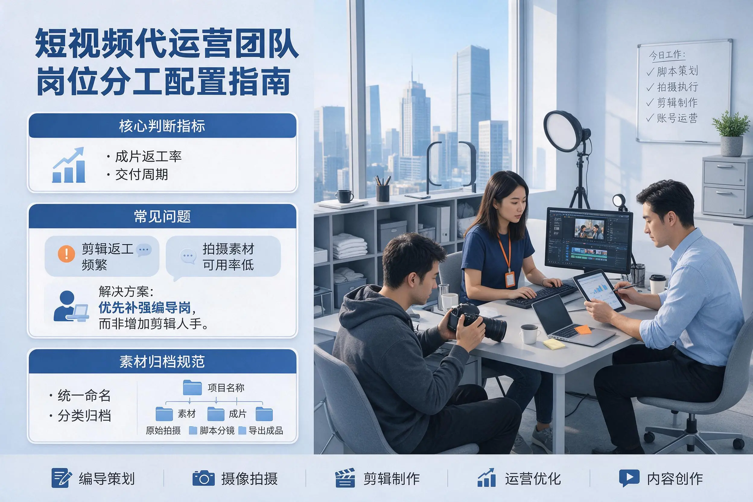 短视频代运营团队如何配置？浙江企业岗位分工科普说明