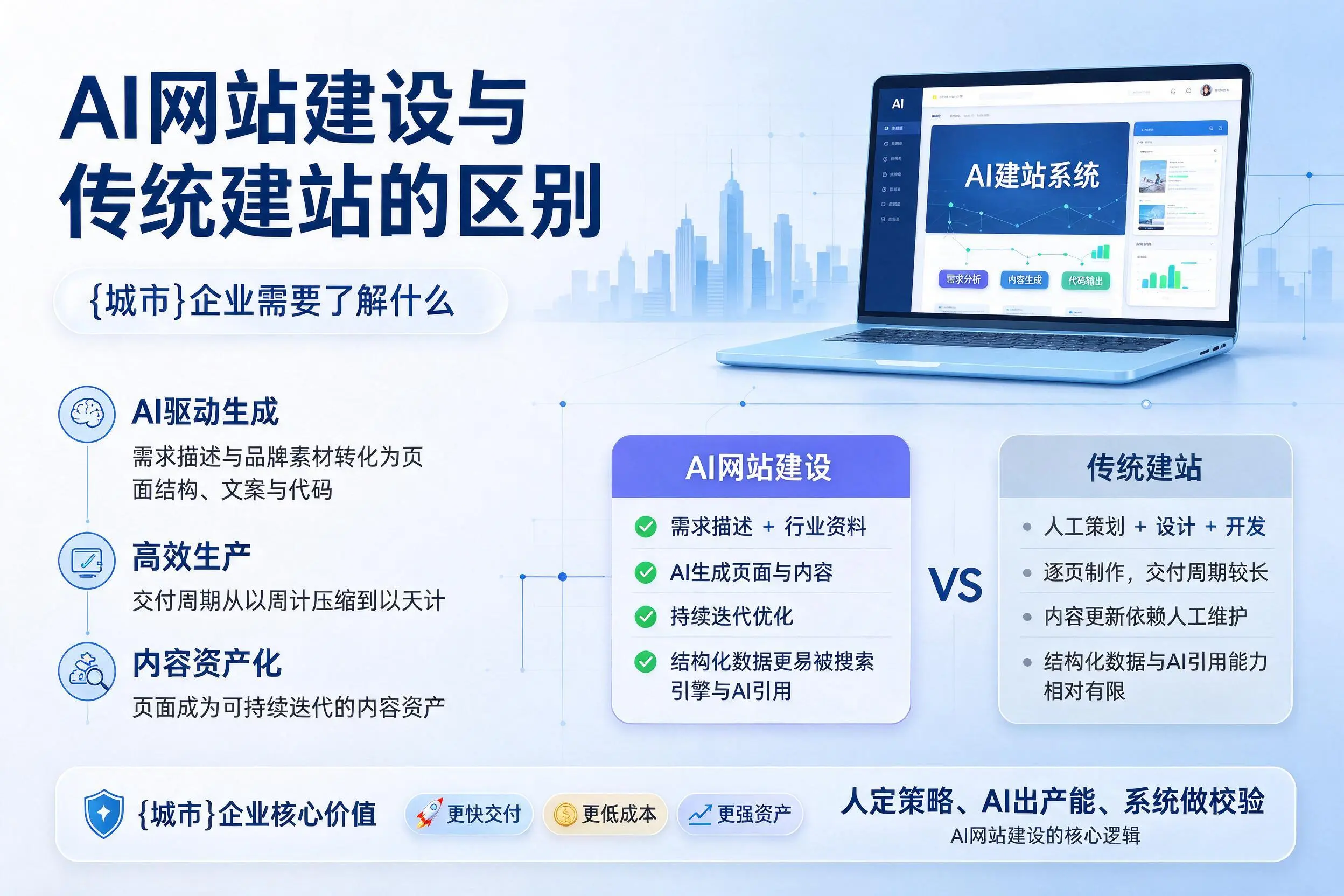 AI网站建设与传统建站的区别，浙江企业需要了解什么