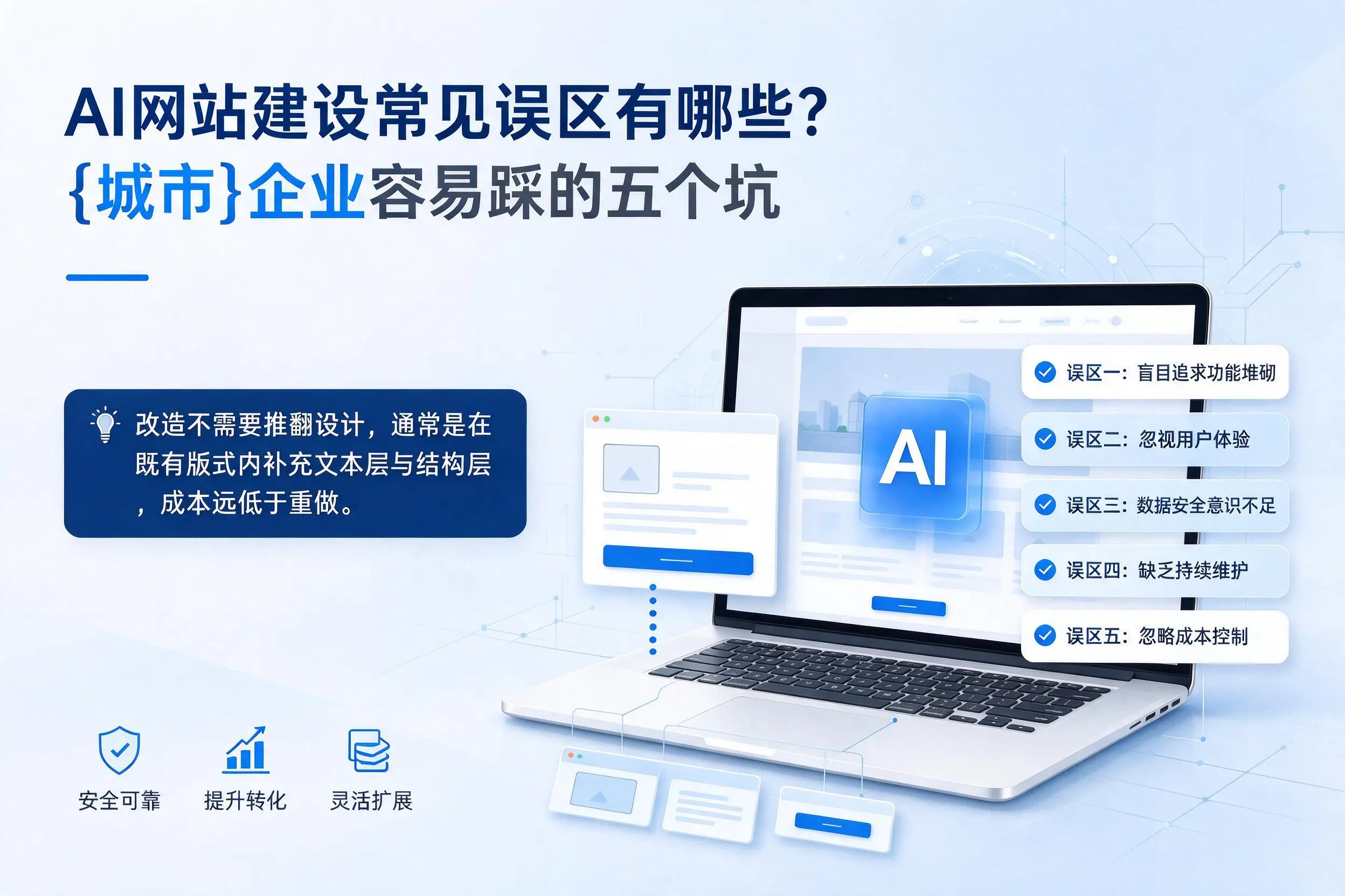 AI网站建设常见误区有哪些?浙江企业容易踩的五个坑