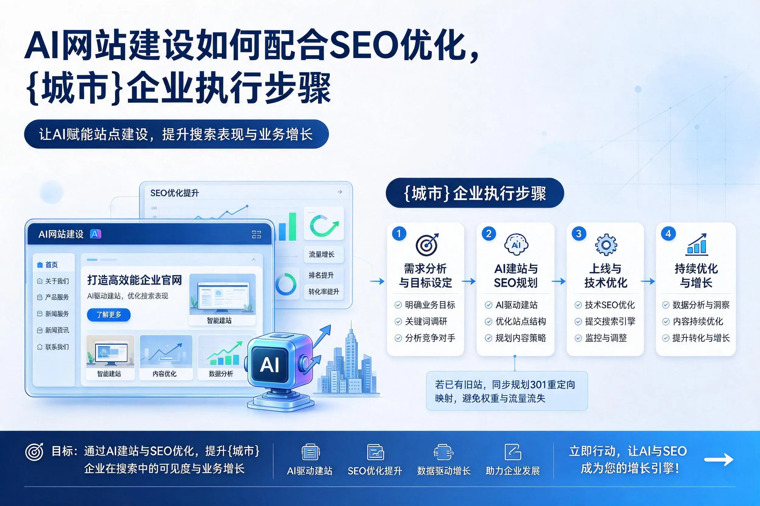 AI网站建设如何配合SEO优化,浙江企业执行步骤