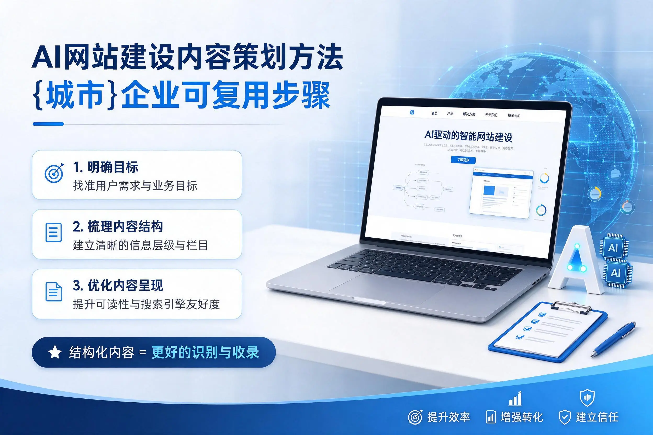 AI网站建设内容策划方法，浙江企业可复用步骤