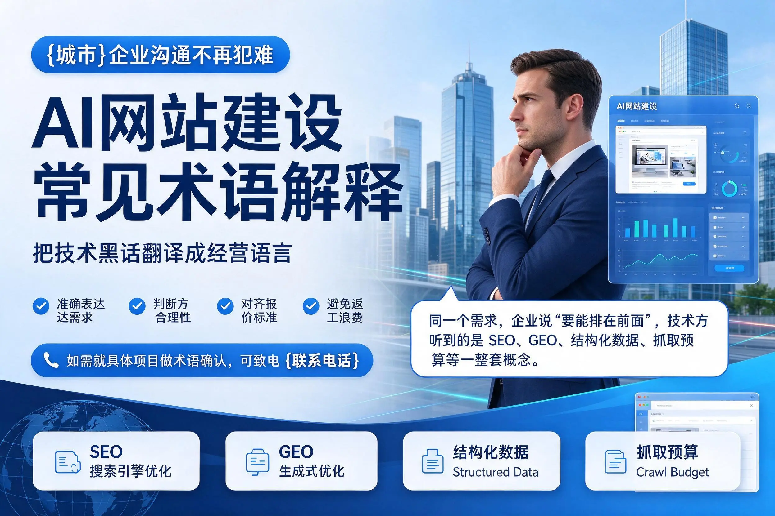 AI网站建设常见术语解释,浙江企业沟通不再犯难