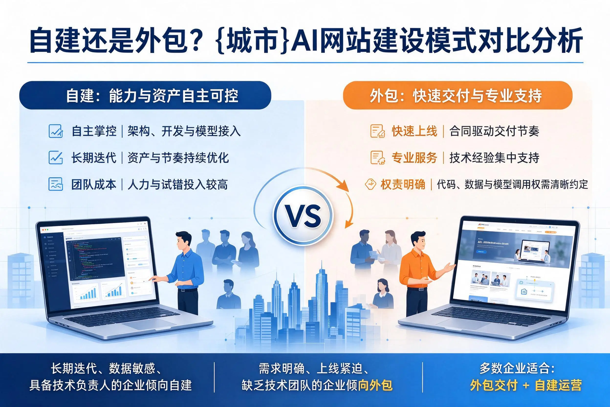 自建还是外包?浙江AI网站建设模式对比分析