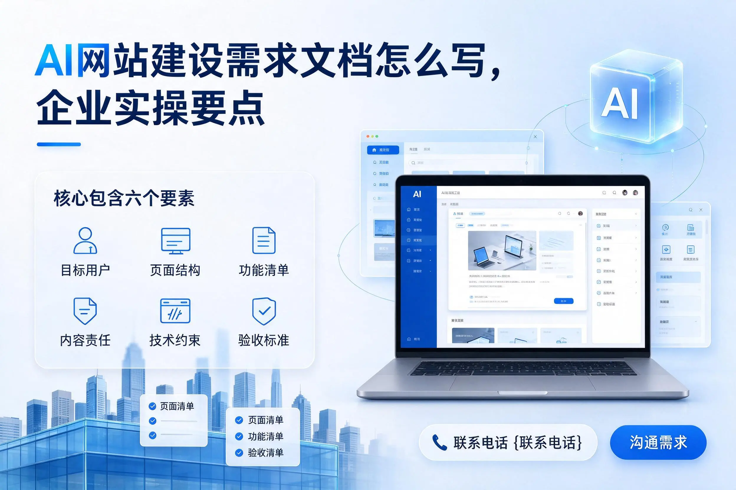 AI网站建设需求文档怎么写,浙江企业实操要点