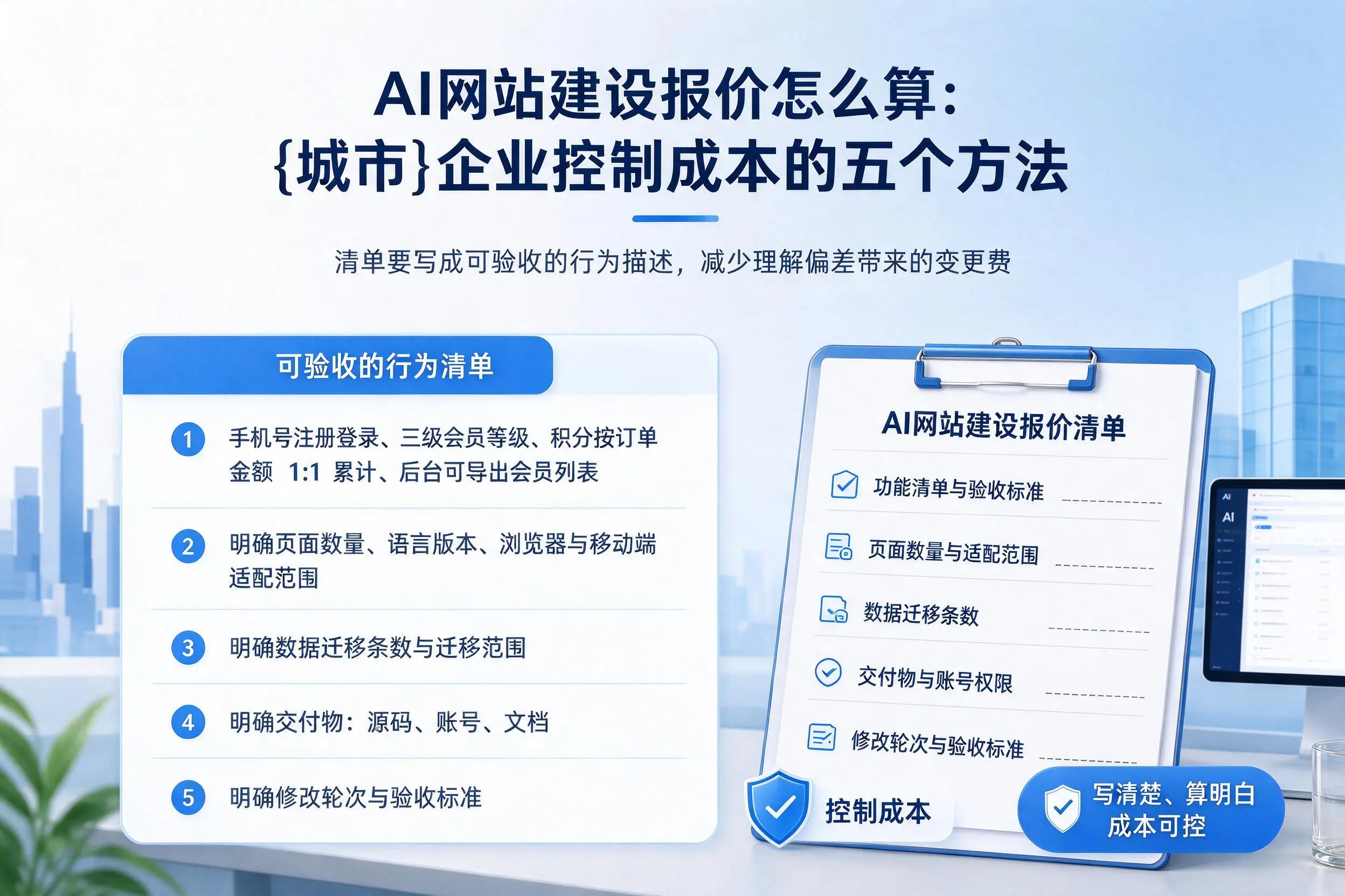 AI网站建设报价怎么算:浙江企业控制成本的五个方法
